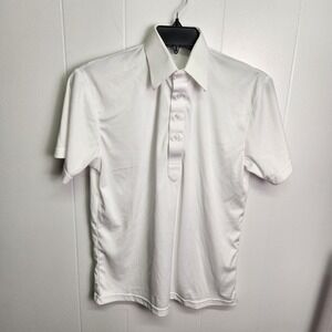 Collars & Co. Polo Shirt Mens Small White Dress‎ Collar Short Sleeve Polyester